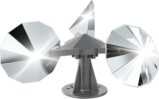 OFFO Bird Scare Reflective Device, Bird Reflector with Plastic Base for Outside Patio, Keep Pigeon Woodpeckers and Sparrows Away from Outdoor Boats Roofs Gardens