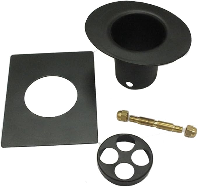 Monarch Rain Chains Installation Kits – 3-Piece Black Gutter Adapter Set with Rectangular Plate and Round Hole Filter for Rain Chains for Gutters, Decorative Gutter Adapter Installation Set