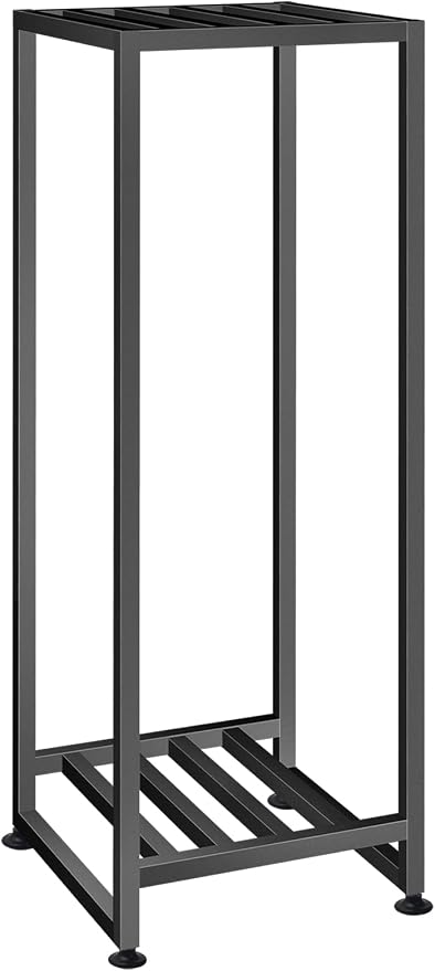 LUBORN Plant Stand Indoor Outdoor, Wrought Iron Plant Stands 2 Tier Heavy Duty Metal Pedestal Stand Decorative Flower Stand for Patio Garden Deck Living Room
