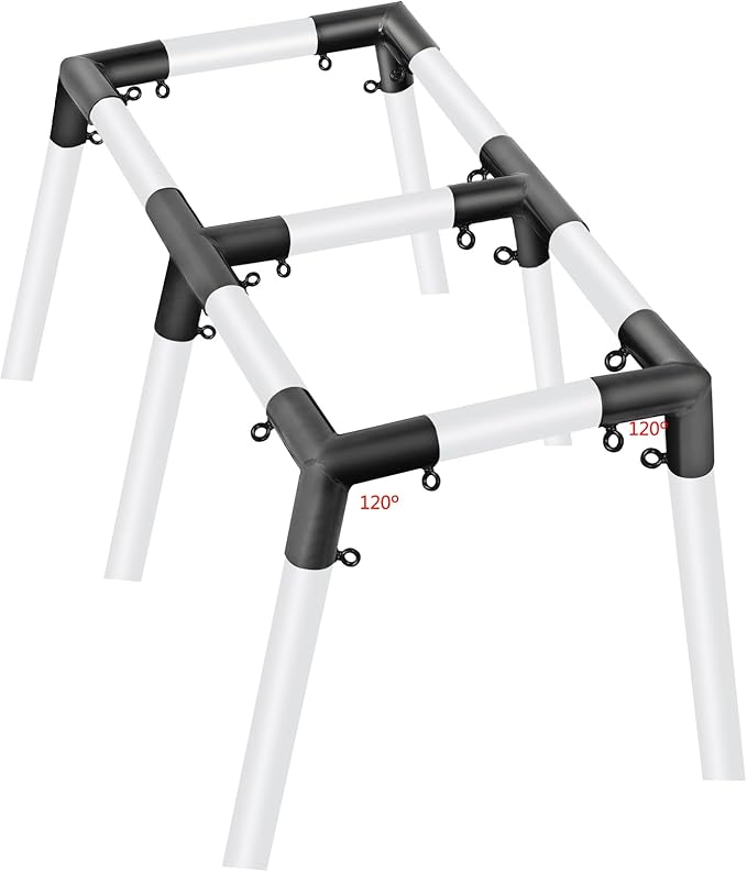 Aoneky 2'' Flat Roof Corner Canopy Fitting Couplers Kit - Frame Carport Connectors (6 Legs Kit)