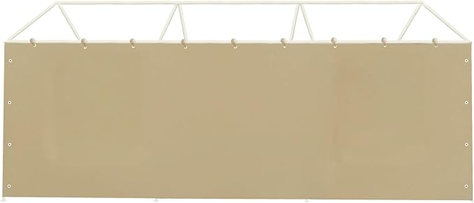Carport Sidewall Panel with Elastic Ball Bungees, for 10x20 FT or 12x20 FT Garage Party Tent Shelter - Beige, One Sidewall Panel Only