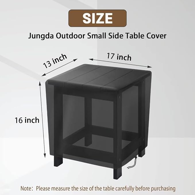 Small Outdoor Side Table Cover,17 Inch Patio End Table Cover for Outside,Waterproof Patio Small Furniture Cover - 17 x 13 X 16 Inch