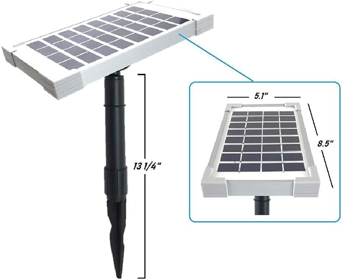 AEO Solar Powered Air Pump Kit, Two Airing Stones, 22GpH Air Pump & 2.5W Solar Panel for Fish Pond, Aquaculture, Hydroponics, Bubbleponics