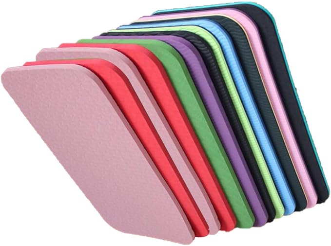 BESPORTBLE Exercise Kneeling Pad - Thick Tpe Knee Cushion for Yoga and Pilates Floor Workouts 13.38 X 6.69 X 0.23 Inch 12 Pieces Random Colors