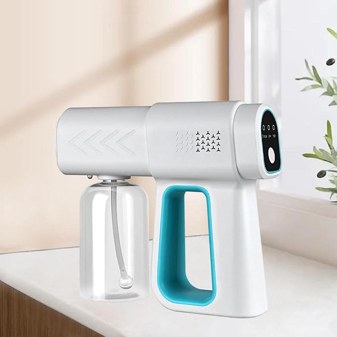 380ML Sprayer, Rechargeable Nano Spray Gun, Electric ants Fogger Machine for Home/Office, Portable Handheld Steam Gun, Household Sanitizer Sprayer - Blue