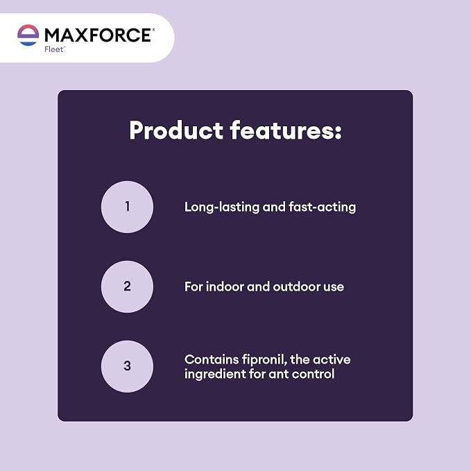 Maxforce Fleet Ant Bait Gel (4x27gram) - Fastest-Acting Ant Killer with Fipronil - Indoor & Outdoor Use - Kills Entire Colonies, Controls Carpenter, Argentine, Odorous House Ants, & More