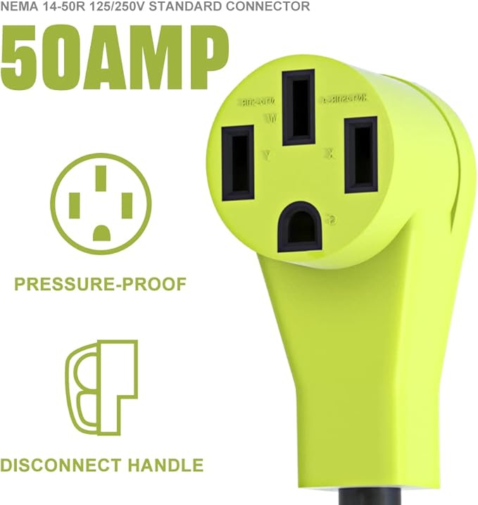 30 Amp to 50 Amp RV Generator Adapter Cord,NEMA L14-30P Twist Lock Male Plug to NEMA 14-50R Female,Outdoor Ower Equipment Suitable for RV Trailer Camper,STW 10 AWG,ETL Listed (12 Inch)