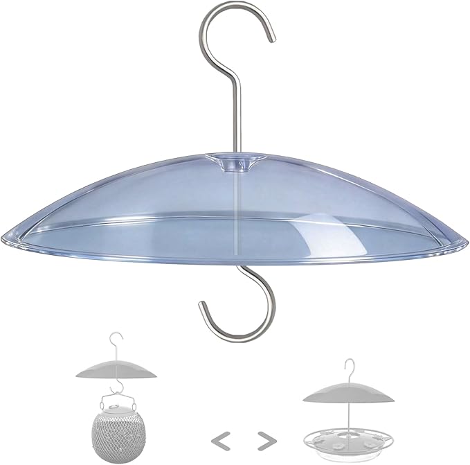 8" Mini Rain Cover for Bird Feeder/House - ‌Small Protective Dome Guard Against Rain/Snow/Sun - Clear Translucent Plastic - Dia. 20CM