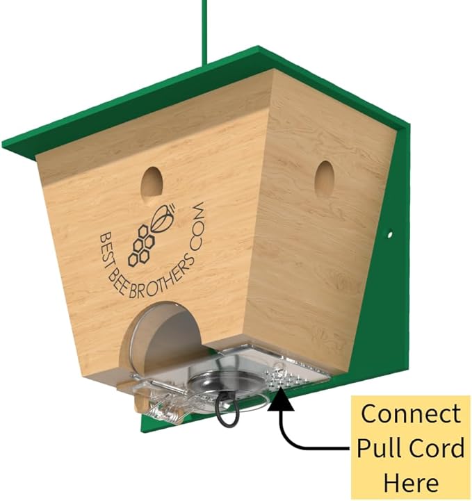 Best Bee Brothers Turbo Trap 2.0, Professional-Grade Carpenter Bee Trap for Outside with Bee Vault, Large Viewport & Spring-Loaded Door, 4.1” W x 4.8” H x 5.9” D (2 Pack)