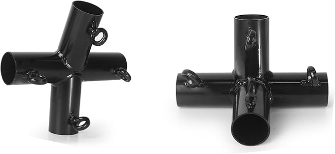 Aoneky 1" Corner Canopy Connector Kit for 3/4 Inch EMT Pipe, Universal Expansion Fittings to Add 2 Legs to Canopy Carport Frame, 156 Degree Peak Angle, Black (2-Legs Set)