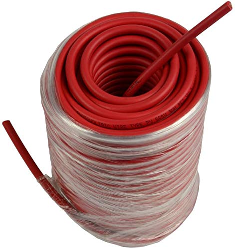 TEMCo 10 AWG Solar PV Wire, 100 ft Red, Bare Copper, Made in USA