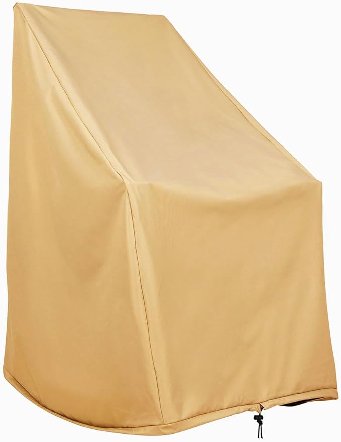 Shine Company Weatherproof Outdoor Rocking Chair Cover, 100% Woven Polyester, Elastic Cord with Toggle, Apricot Crush