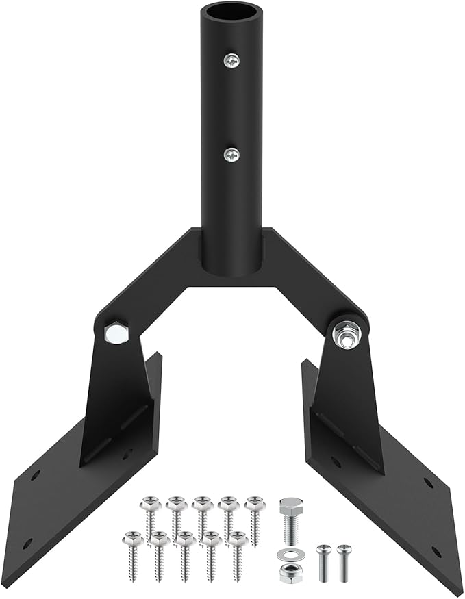 Adjustable Weathervane Roof Mount, 401AL Sturdy Mounting Bracket Fits Good Directions Standard Size Weathervane Pole Up to 3/4" Diameter