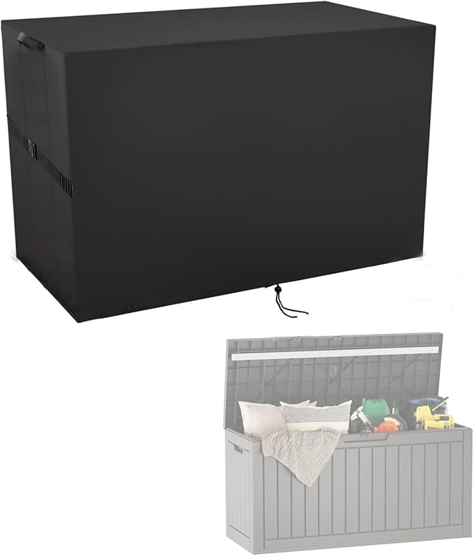 Deck Box Cover for EAST OAK 60 Gallon Outdoor Storage Box, Waterproof Resin Storage Bin Cover Deck Box Covers - 42"L x 17"W x 22"H
