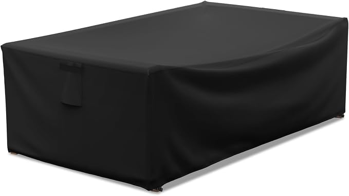 AKEfit Patio Furniture Covers,500D Heavy Duty Waterproof for Outdoor Square and Retangle Patio Table and Chair Covers,Black-48"L x 28"W x 13"H