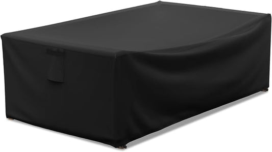 AKEfit Patio Furniture Covers,500D Heavy Duty Waterproof for Outdoor Square and Retangle Patio Table and Chair Covers,Black-48"L x 28"W x 13"H