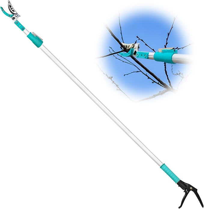 Altdorff Tree Pruner Extendable, Tree Trimmers Long Handle Pruner, Extra Length to 10ft, Telescopic Pole Pruner with Rotate Head, Smooth Clean Cut, Ideal For Removing High Branches and Fruit Picking
