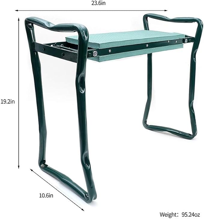 Garden Kneeler Seat Garden Stools Foldable Stool with Tool Bag Pouch EVA Foam Pad Capacity-Protects Your Knees for Gardening Tool kit