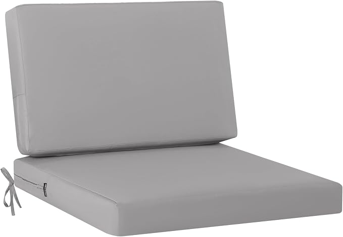 idee-home Outdoor Chair Cushions for Patio Furniture, Outdoor Seat Cushion | Waterproof Hampton Bay Deep Seat Replacement Couch Cushions for Garden Backyard Deck 28.5 x 28.5 Grey