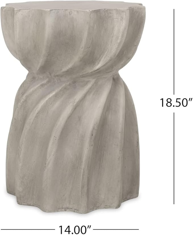 Christopher Knight Home Robin Outdoor Contemporary Lightweight Accent Side Table, Concrete Finish
