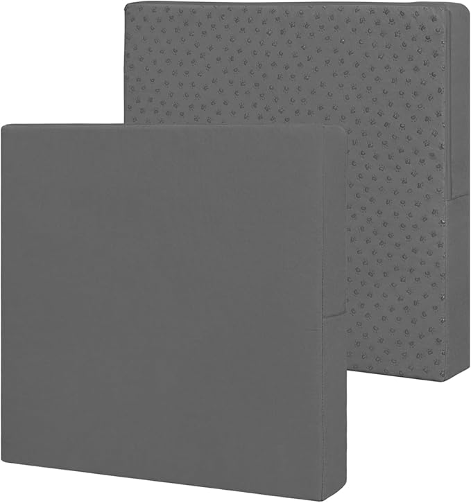 Easy-Going Waterproof Patio Cushion Covers ONLY Cover 20x18x4 inch 2 Pack Replacement Non-Slip Outdoor Seat Cushion Slipcover with Zipper. Dark Gray