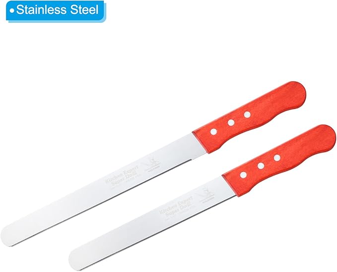 PATIKIL Floral Foam Knife, 2 Pcs 32.5 x 3.1CM, 37.5 x 3.1CM Florist Professional Cutting Knife for Flower Foam Block Cake, Wooden Handle