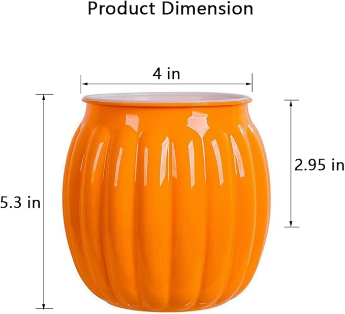Cornasee 4" Pumpkin Planter Self Watering Pot for Halloween Decor, 4-Pack Small Plastic Planters for Indoor Plants,Flowers,Succulent,African Violets (Orange, 4")