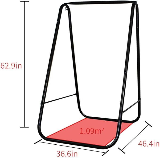 Hammock Chair Stand,Include Large Hanging Indoor Swing,MAX Load 500 LBS, Heavy-Duty Steel Hammock Stand for Indoor Outdoor(Grey)