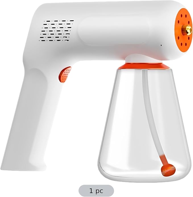 Cordless Electric Sanitization Fogger, Blue Light Nano Spray Gun, 2-Gear Adjustable Atomizer with 2000 mAh Battery, Portable Handheld Sprayer for Home, Office, Car Use