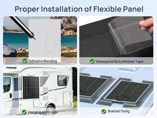 ECO-WORTHY 130 Watt 12BB Flexible Solar Panels,23.5% High-Efficiency Waterproof Monocrystalline Lightweight Solar Panel for RV,Boats,Curved Surfaces,Roofs,Cabin