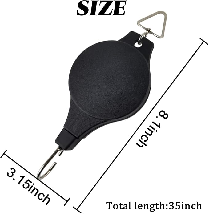 TIHOOD 6PCS Plant Pulley Hanger with 6 PCS Metal Ceiling Plant Hooks, Retractable Plant Hook Pulley, Adjustable Heavy Duty Plant Hanging Pulleys for Garden Baskets & Bird Feeder