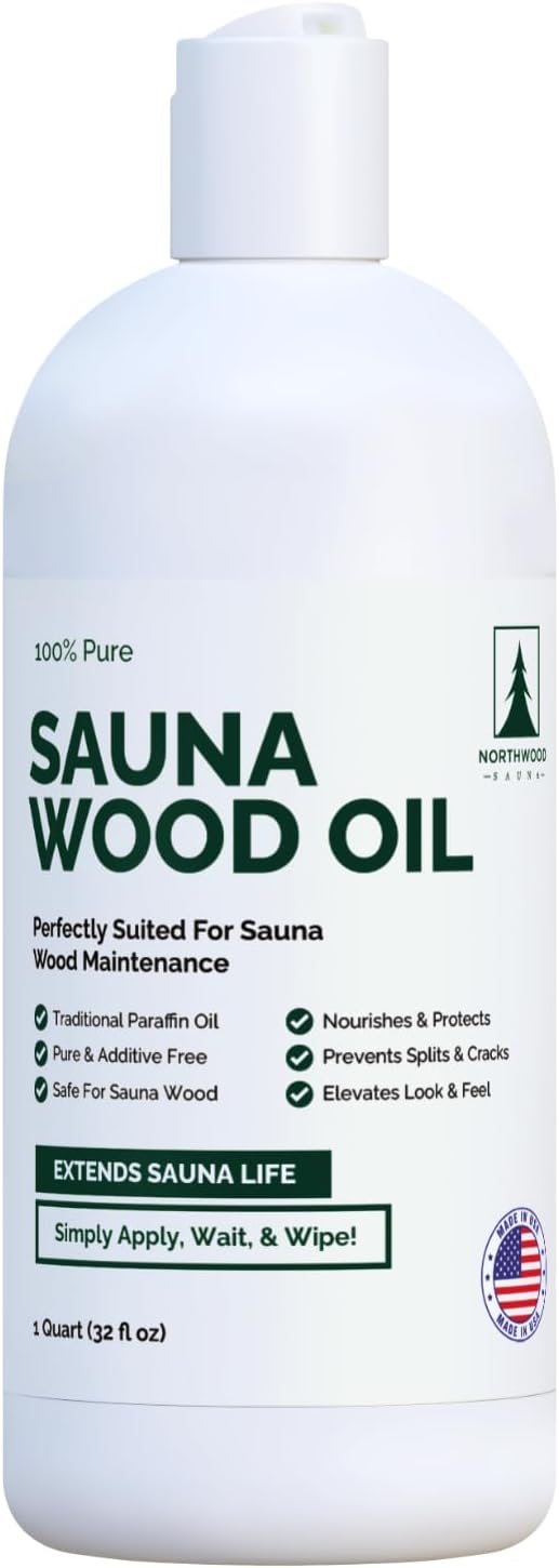 Northwood Sauna - Sauna Wood Oil - 100% Pure Paraffin Oil - Traditional Sauna Sealer - 1 Quart (32 Fl Oz)