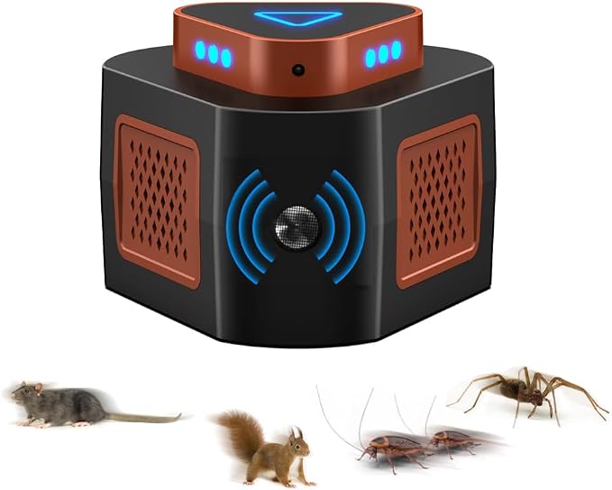 Tirgo Mouse Repellent Ultrasonic Plug in, Ultrasonic Pest Repeller Indoor, 360° Ultrasonic Rodent Repeller with 4-Modes & LED Strobe Light for Home, Attic, Basement, Garage and Warehouse