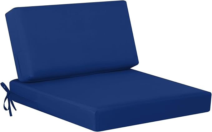 idee-home Outdoor Cushions for Patio Furniture, Outdoor Seat Cushion, Waterproof Couch Hampton Bay Deep Seat Replacement Chair Cushions for Garden Lawn Backyard Deck, 26.5 x 26.5 Navy Bue | Waterproof Hampton Bay Deep Seat Replacement Couch Cushions fo...