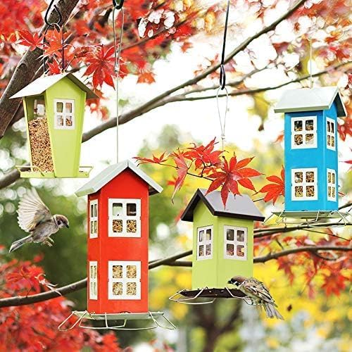 CEDAR ALPHA 2pk Bird Feeders for Outside, Metal Birdfeeder, Hanging Bird Feeder for Outdoor, Weatherproof Design, Easy Cleaning Refills, Backyard Garden, Patio; Gift idea for Parents