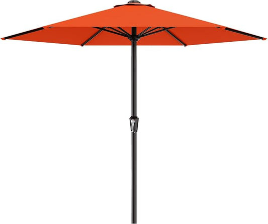 AreShark 11 FT Patio Umbrella for Outdoor, Outdoor Table Umbrella with Push Button Tilt and Crank, Outdoor Patio Umbrellas with 6 Sturdy Ribs, Patio Umbrellas for Market, Garden, Pool (Orange)