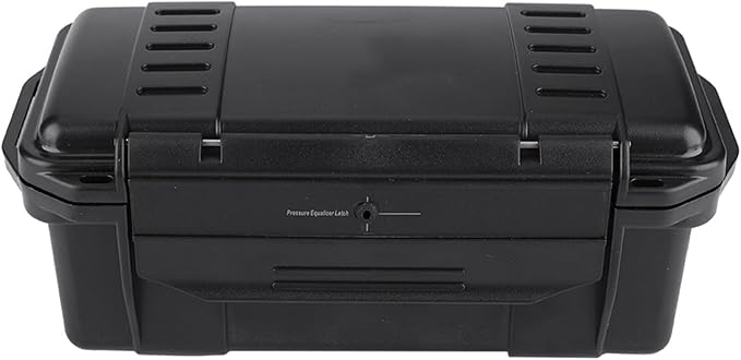 Waterproof Storage Box, Black Waterproof Storage Containers Storage Bin Portable Weatherproof Shockproof Airtight Survival Box Lightweight for Fishing Camping Hiking Outdoor Activities