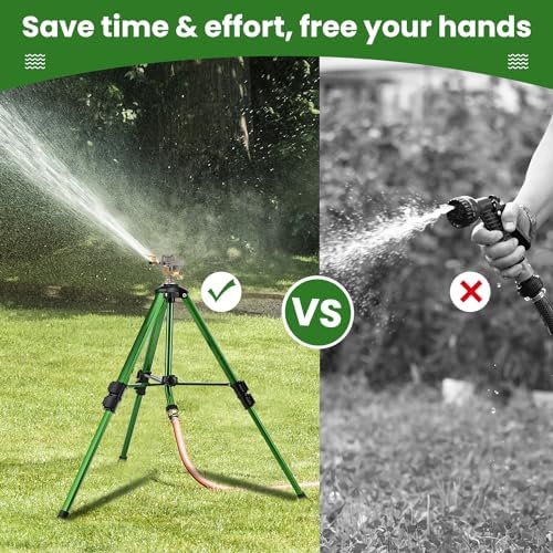2 Packs Tripod Sprinkler and 1 Pack Sprinkler Head