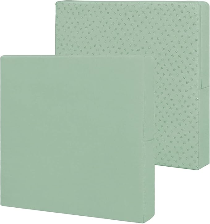 Easy-Going Waterproof Patio Cushion Covers 20x18x4 inch 2 Pack Replacement Non-Slip Outdoor Seat Cushion Slipcover with Zipper. Greyish Green