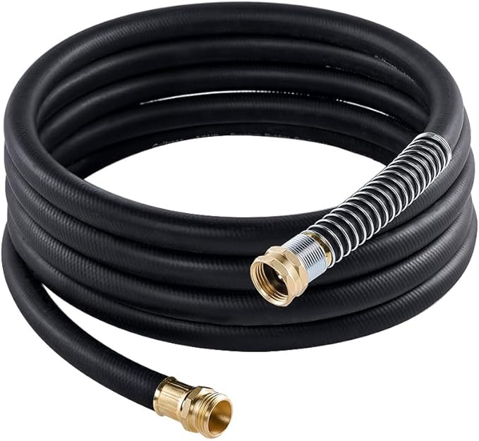 Guitrees Leader Garden Hose 15ft x 3/4", Heavy Duty Short Water Hose, Male to Female Fittings, Five Layered Braiding for Durability, 1000PSI Burst, 300PSI Working (Black)