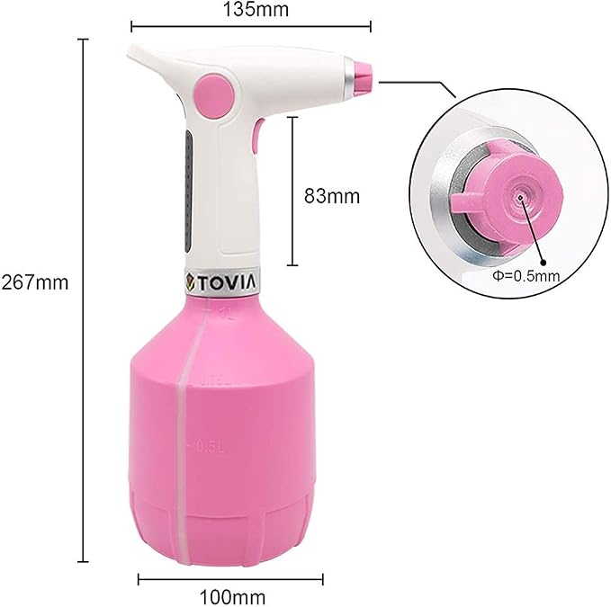 Gaone 1L Cordless Fogger Machine, Handheld USB Rechargeable ULV Electric Sprayer Nano Atomizer, Truly FINE Mist, Suitable for Home Office School Garden, Indoor and Outdoor,Pink