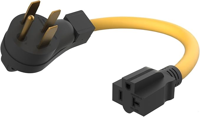 [240V to 120V] NEMA 14-50P to 5-15R/5-20R T-Blade Adapter 12AWG STW Copper Wires RV Generator Power Cord Adapter 50 Amp to 20 Amp 120V Devices
