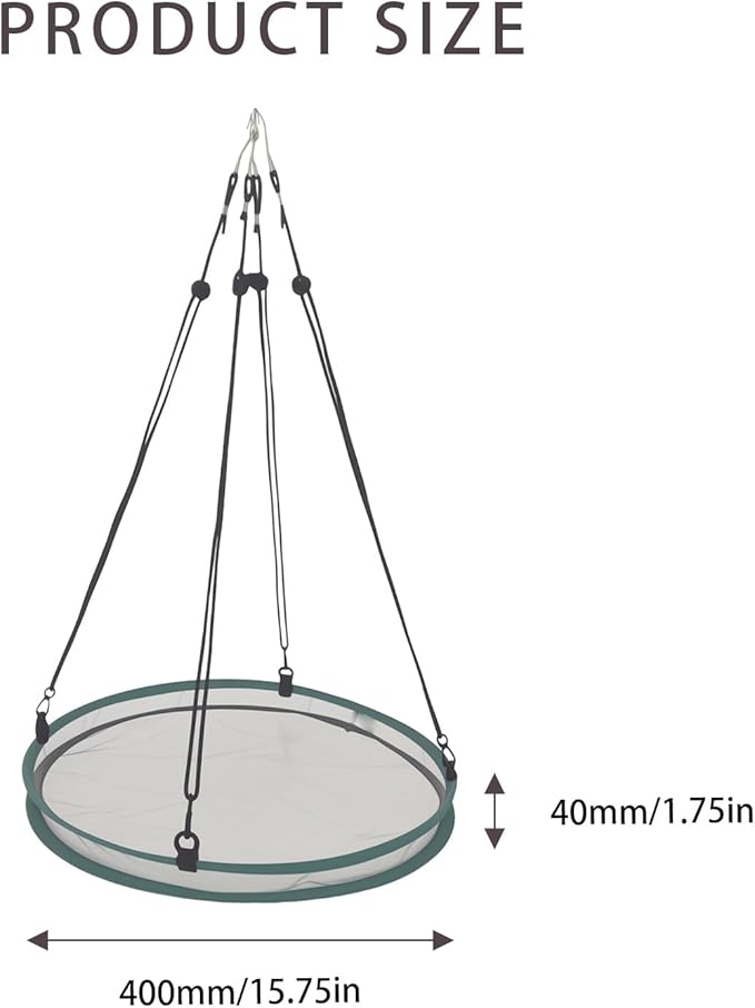 2 Pack Hanging Bird Feeder Tray – Platform Bird Feeder with Glass Fiber Mesh for Outdoors, Bird Feeders for Outdoors Hanging, Easy to Hang & Clean for Garden Yard