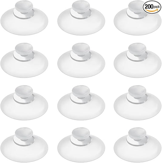 200 Pieces 0.8 inch Mini Clear Suction Cups for Glass, Without Hooks Without Holes, Plastic Sucker Pads for Festival Decoration Home Organization Window Car