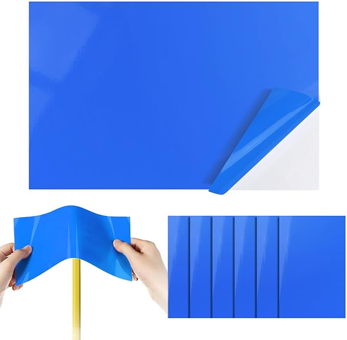 Yexiya 6 Pcs PVC Pool Repair Patches 8.45x5.51 Inch - Heavy-Duty Vinyl Adhesive Patch Kit for Above Ground Pools, Air Mattress, Inflatable Boats, Tents(Basic,Light Blue)