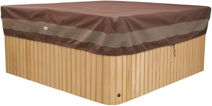 DUCKCOVERS® Ultimate Water-Resistant 94 Inch Square Hot Tub Cover Cap, Outdoor Spa Cover