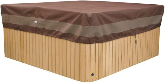DUCKCOVERS® Ultimate Water-Resistant 86 Inch Square Hot Tub Cover Cap, Outdoor Spa Cover