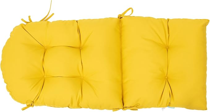 QILLOWAY Outdoor High Back Chair Cushion for Adirondack, All Weather Rocking Chair Cushions Thick Padded Replacement for Patio Furniture Set of 2,Yellow