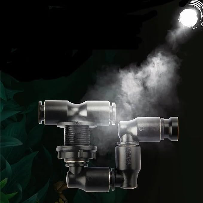 360 Degree Rotating Reptiles Fogger Mist Sprinkler Terrarium Nozzle Adjustable Greenhouse Pet Cooling System(Four Head)