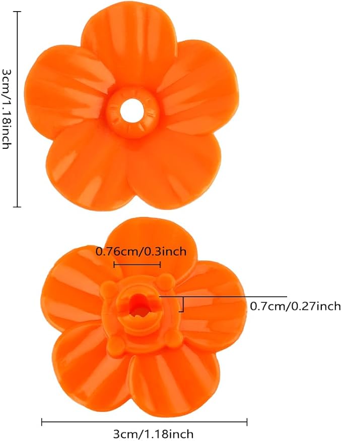 Hummingbird Feeder Replacement Parts - 16 PCS Orange Flowers, Bee Guards for Perky Pet Glass Plastic Base